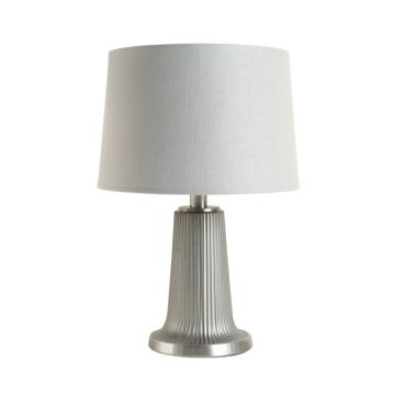 Field Bridge Table Lamp With A Plain Fabric Shade - Gray