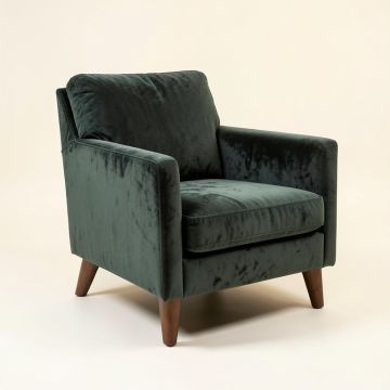 23.625 '' Wide Velvet Armchair (synthetic illustration; no displayed measurements)