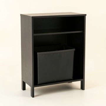 Field Branch Freestanding Pull-Out Hamper Cabinet - Black (synthetic illustration; no displayed measurements)