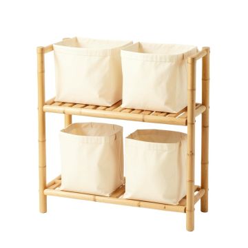 Wren Crest Laundry Sorting Station With Plain Removable Bags - Cream