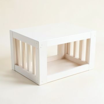 Slate Bend Empty Furniture-Style Pet Crate - White (synthetic illustration; no displayed measurements)
