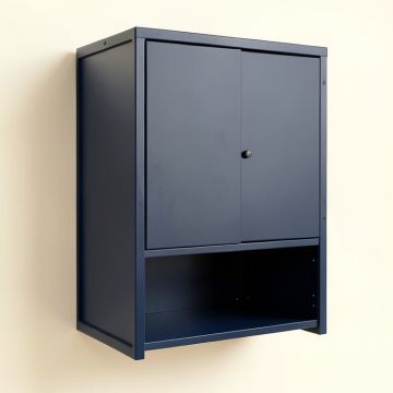 Hazel Canyon Wall-Mounted Laundry Cabinet - Navy (synthetic illustration; no displayed measurements)
