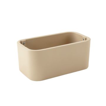 Wren Branch Empty Railing Planter With Integral Brackets - Beige