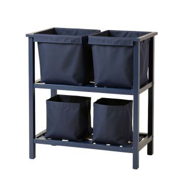 Linden Dale Laundry Sorting Station With Plain Removable Bags - Navy