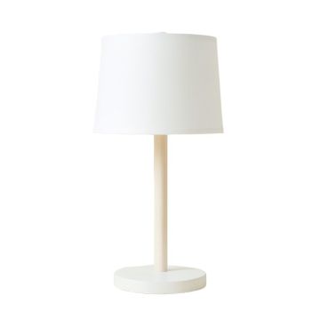 Stone Branch Table Lamp With A Plain Fabric Shade - White