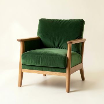 Rowan Crest Upholstered Armchair - Green (synthetic illustration; no displayed measurements)