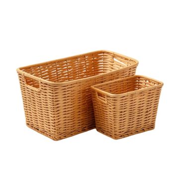 Woven 2 Piece Plastic Basket Set