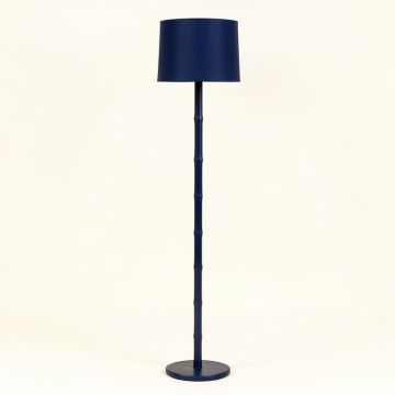 Cove Bend Floor Lamp With A Plain Fabric Shade - Navy (synthetic illustration; no displayed measurements)