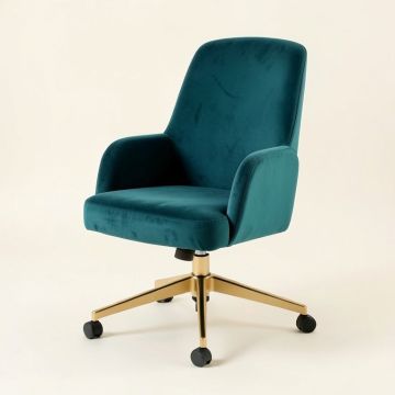 Velvet Swivel Desk Chair with Arms (synthetic illustration; no displayed measurements)