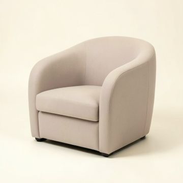 Abel Curved Arm Chair In Clear (synthetic illustration; no displayed measurements)
