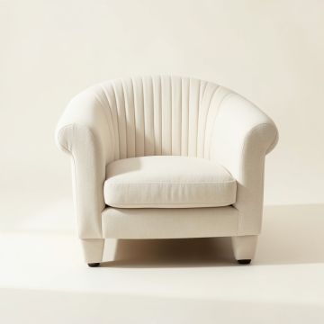 Lake Branch Upholstered Armchair - Ivory (synthetic illustration; no displayed measurements)