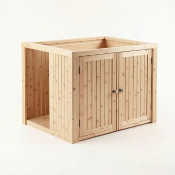 Flint Bend Empty Furniture-Style Litter Enclosure - Beige (synthetic illustration; no displayed measurements)