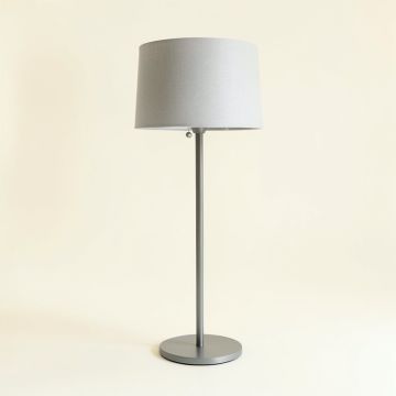 Linden Bend Floor Lamp With A Plain Fabric Shade - Gray (synthetic illustration; no displayed measurements)