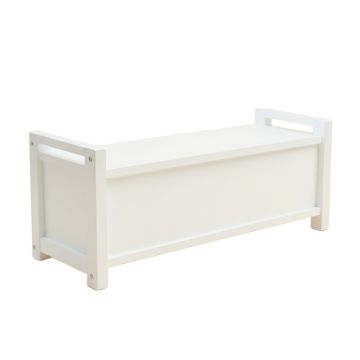 Hill Branch Narrow Outdoor Storage Bench - White