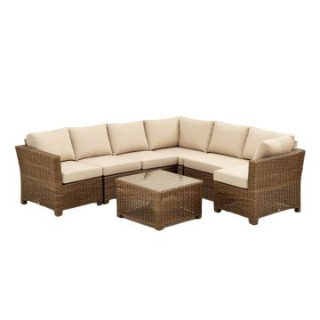Dazire 8 Piece Rattan Sectional Seating Group With Cushions
