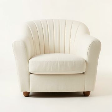 Cove Bluff Upholstered Armchair - Cream (synthetic illustration; no displayed measurements)