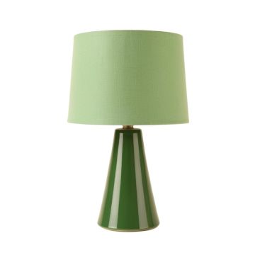 Willow Bridge Table Lamp With A Plain Fabric Shade - Green