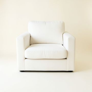 Maple Edge Upholstered Armchair - White (synthetic illustration; no displayed measurements)
