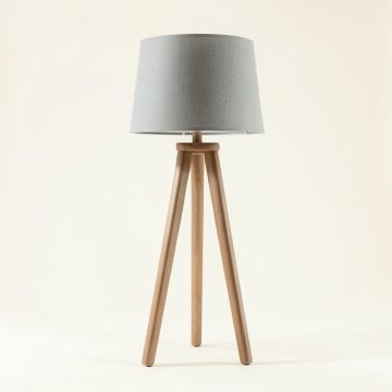 Fern Brook Floor Lamp With A Plain Fabric Shade - Gray (synthetic illustration; no displayed measurements)