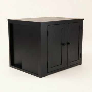 Ridge Brook Empty Furniture-Style Litter Enclosure - Black (synthetic illustration; no displayed measurements)