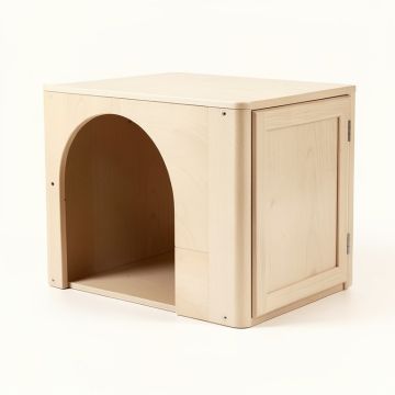 Sage Edge Empty Furniture-Style Litter Enclosure - Beige (synthetic illustration; no displayed measurements)