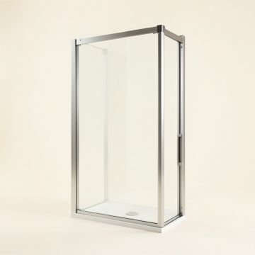 Infinity-Z 56 - 60 '' W X 58 '' H Single Sliding Semi-Frameless Tub Door With Clearmax Technology (synthetic illustration; no displayed measurements)