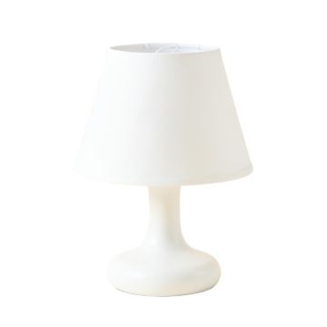 Cove Dale Table Lamp With A Plain Fabric Shade - White
