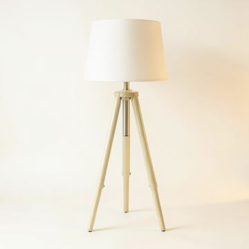 Cliff Branch Floor Lamp With A Plain Fabric Shade - Ivory (synthetic illustration; no displayed measurements)