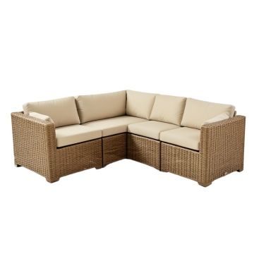 6-Piece Patio Furniture Set Corner Sofa Set Pe Rattan Wicker Outdoor Garden Sectional Sofa Chair