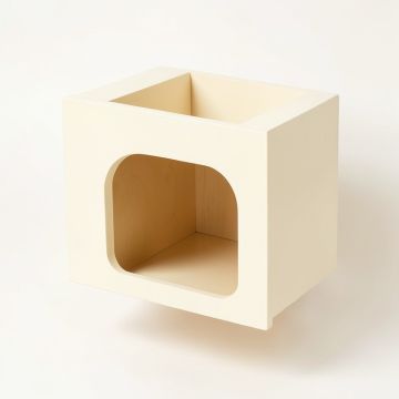 Holly Crest Wall-Mounted Cat Perch - Cream (synthetic illustration; no displayed measurements)