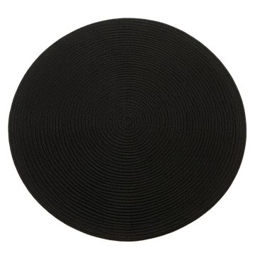 Ridge Arc Round Area Rug - Black