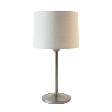 Meadow Dale Table Lamp With A Plain Fabric Shade - Gray