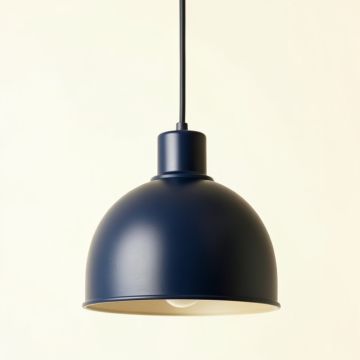 Cove Bluff Pendant Light Suspended From One Plain Cable - Navy (synthetic illustration; no displayed measurements)