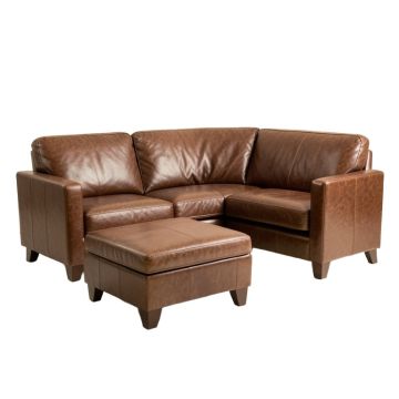 Russ 103.5 '' Wide Faux Leather Sofa & Chaise With Ottoman