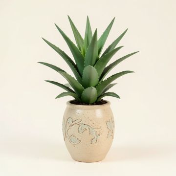 Artificial Sea Sanded Ceramic Aloe Plant In Decorative Vase (synthetic illustration; no displayed measurements)