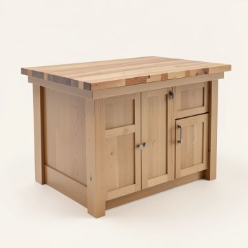 Deroche 3 Piece Kitchen Island Set With Butcher Block Top (synthetic illustration; no displayed measurements)