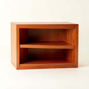 Aspen Bridge Low Bookcase - Terracotta (synthetic illustration; no displayed measurements)