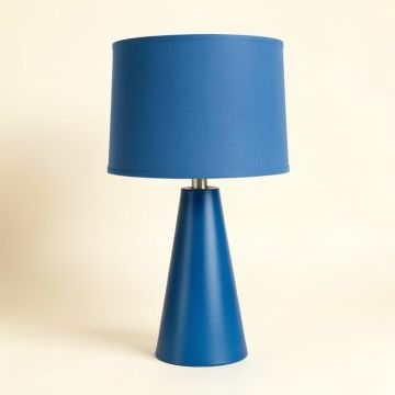 Glen Crossing Table Lamp With A Plain Fabric Shade - Blue (synthetic illustration; no displayed measurements)