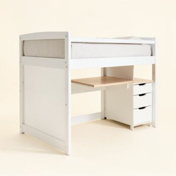 Bain Twin Loft Bed With Desk And Drawers (synthetic illustration; no displayed measurements)