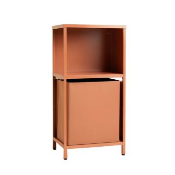 Ash Crest Freestanding Pull-Out Hamper Cabinet - Terracotta