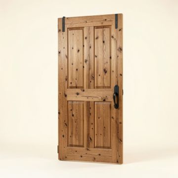 Paneled Wood Primed Knotty Barn Door With Installation Hardware Kit (synthetic illustration; no displayed measurements)