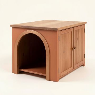 Stone Crest Empty Furniture-Style Litter Enclosure - Terracotta (synthetic illustration; no displayed measurements)