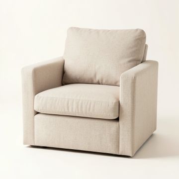 Vale Bluff Upholstered Armchair - Beige (synthetic illustration; no displayed measurements)