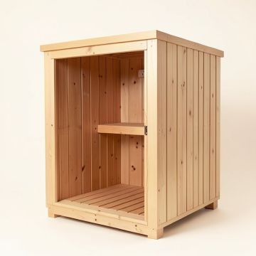 Logan Single Person Indoor Traditional Steam Sauna In Cedar (synthetic illustration; no displayed measurements)
