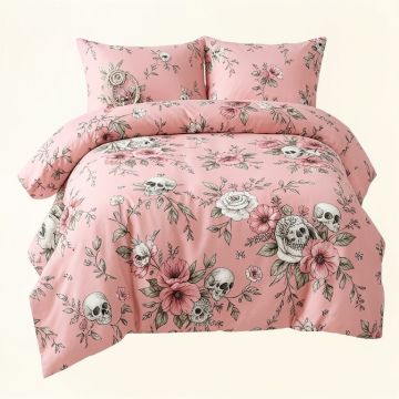 Bohemian Dreamcatcher And Skull Floral Comforter Set (synthetic illustration; no displayed measurements)