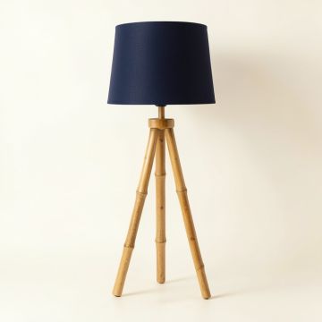 Cedar Bend Floor Lamp With A Plain Fabric Shade - Navy (synthetic illustration; no displayed measurements)