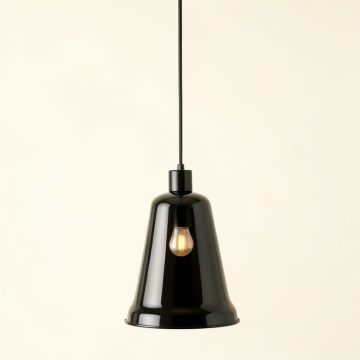 Brook Bend Pendant Light Suspended From One Plain Cable - Black (synthetic illustration; no displayed measurements)