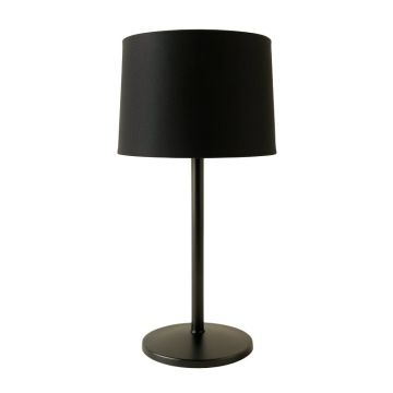 Flint Branch Table Lamp With A Plain Fabric Shade - Black