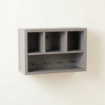 Wren Branch Wall-Mounted Entryway Organizer Shelf - Gray (synthetic illustration; no displayed measurements)