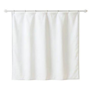 Summit Canyon Shower Curtain Hanging Flat From A Plain Rod - White